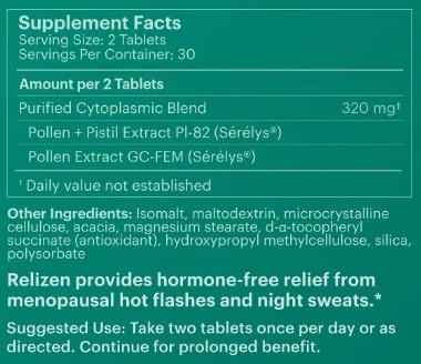Bonafide Relizen Supplement Facts