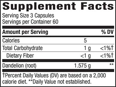 dandelion root water pill supplement facts