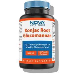 Cápsulas de glucomanano de raíz de konjac de Nova Nutritions