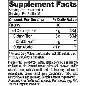Vitafusion Fiber Well Gummies Supplement Facts
